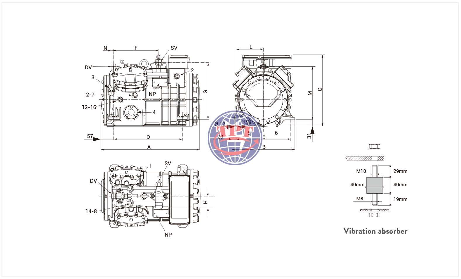 Cấu tạo Máy nén lạnh Frascold Q7-28.1Y