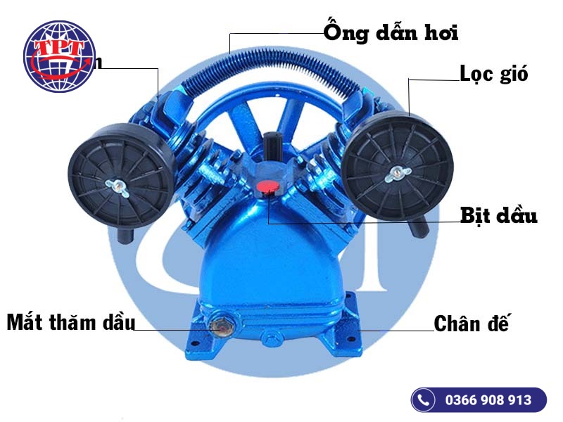 Cấu tạo đầu máy nén 3HP